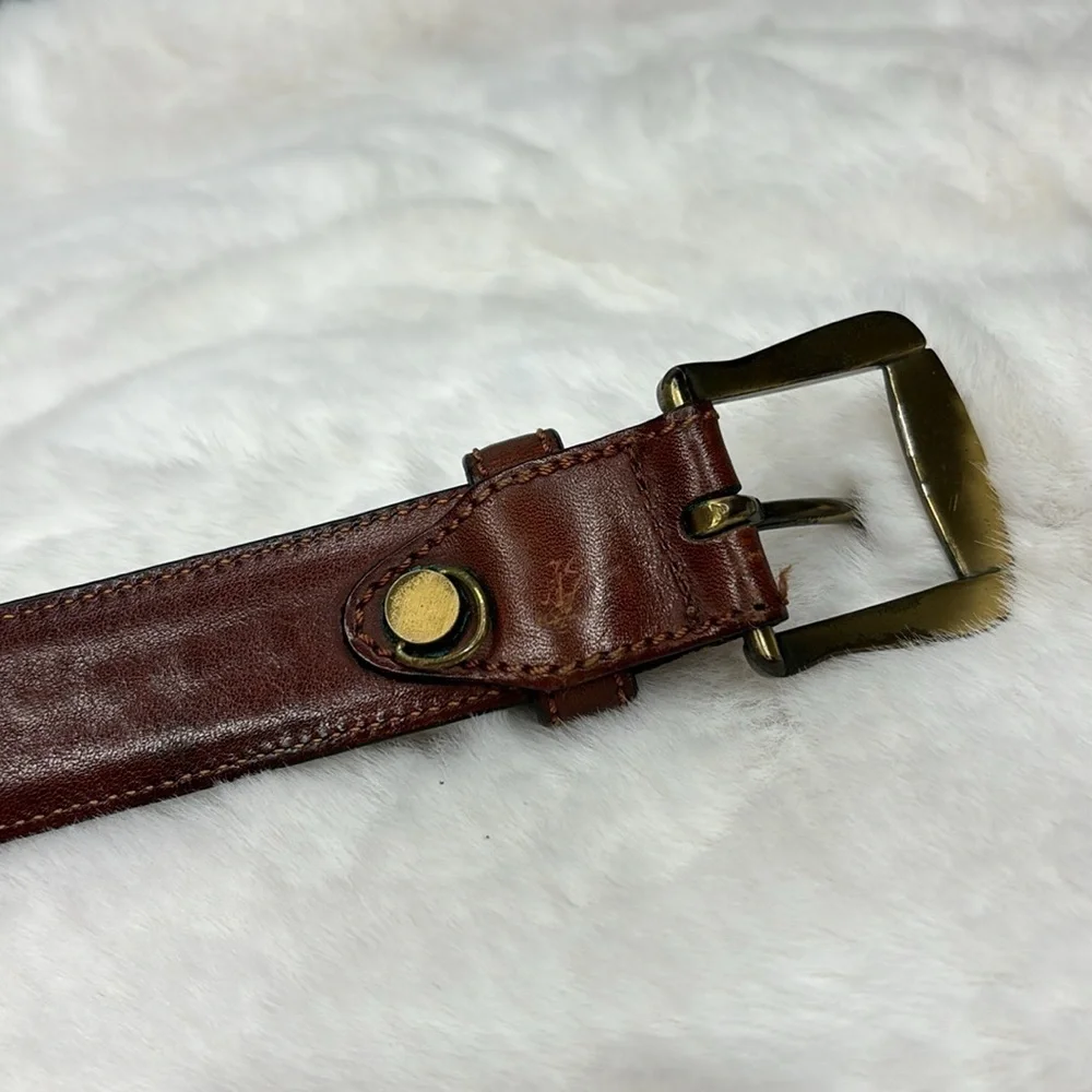 Pebbles Italy brown leather belt Sz 40